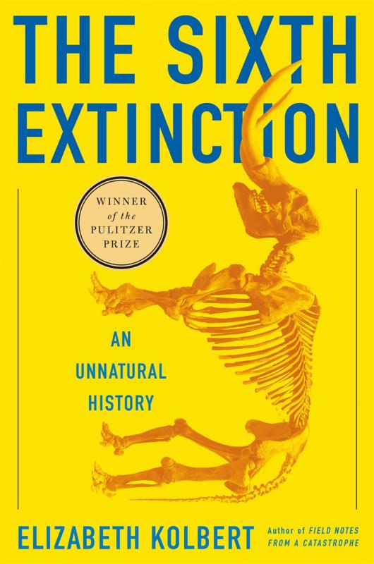 yellow background, red tone vertical bones of a mammoth