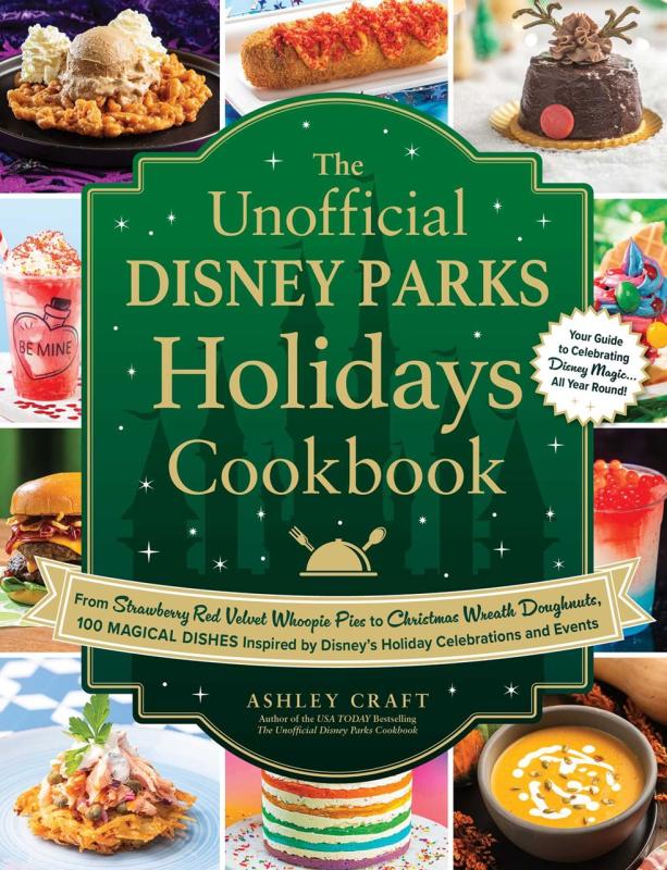 ten images of foods around a central plaque in green containing the info text