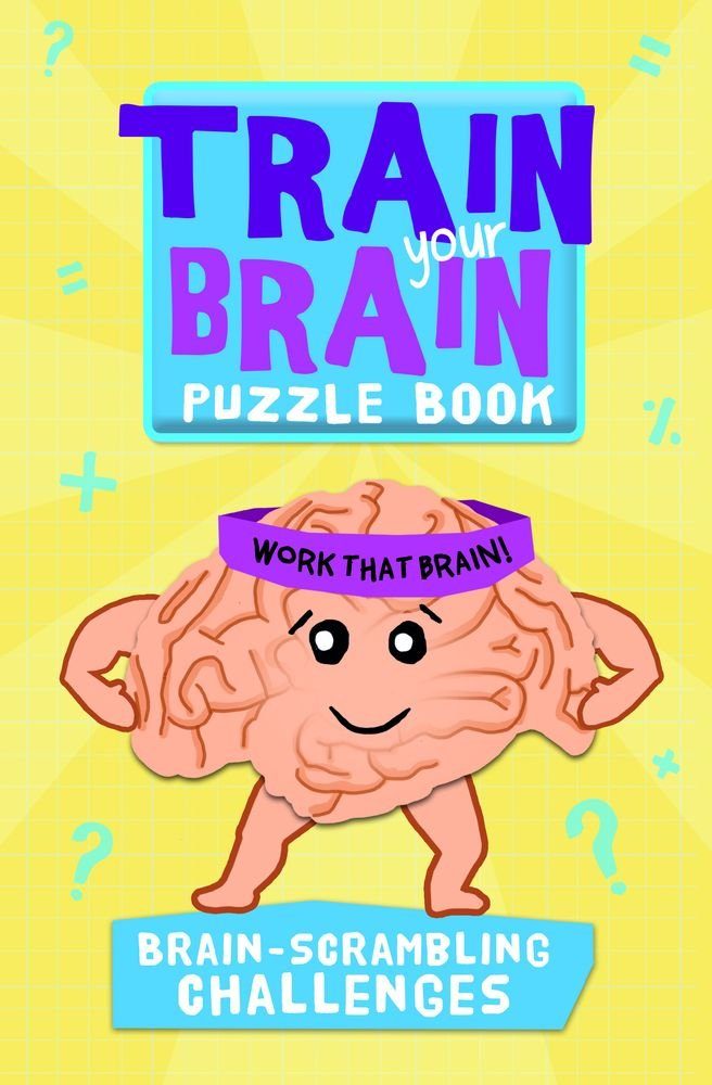 muscular brain over a yellow background with blue text