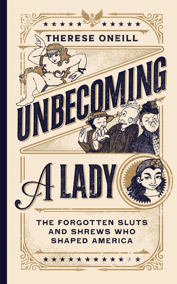 Old timey poster style with five different figures