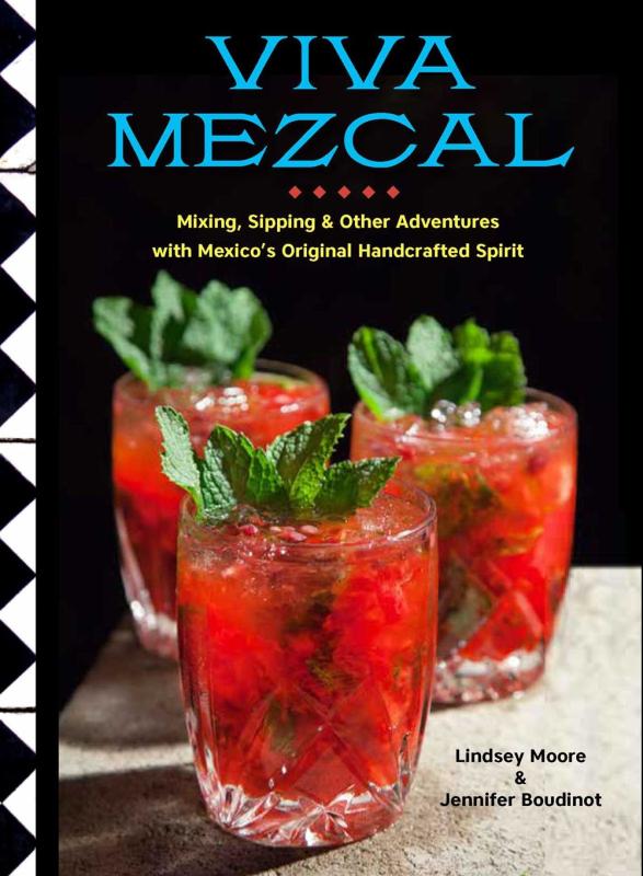 three red libations on a countertop over a black background 