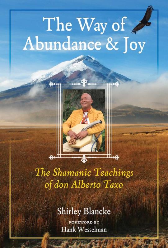 Mountain with clouds with a field and an eagle in the blue sky with a central photo of a shaman
