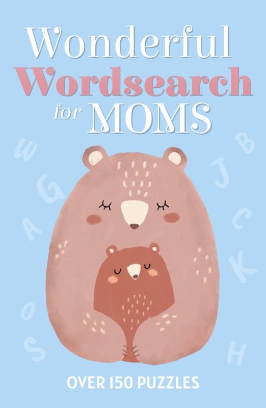 cartoon drawing of a momma bear holding a baby bear over a teal background