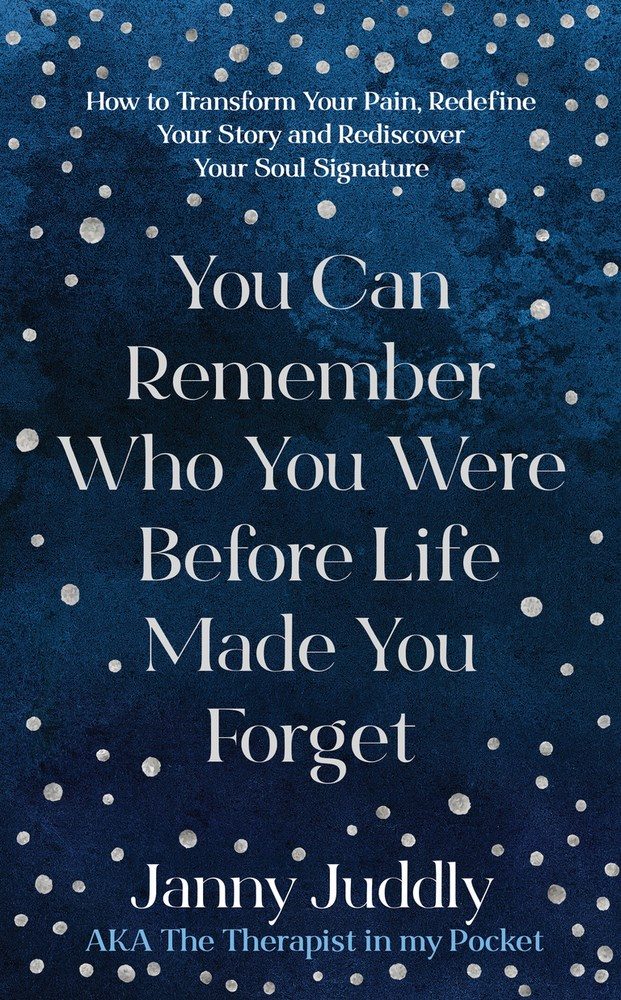 dots over a mottled black and navy background with white text