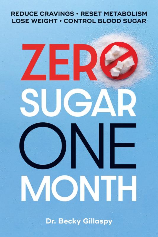 Light blue background with an "o" containing sugar cubes and granulated sugar around it