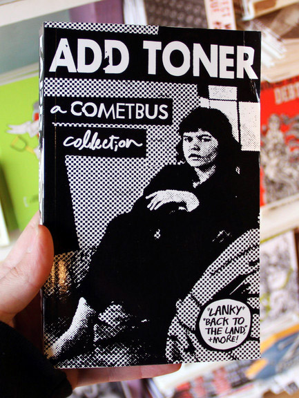 Add Toner: A Cometbus Collection book cover [A stark black & white photo of a young woman]