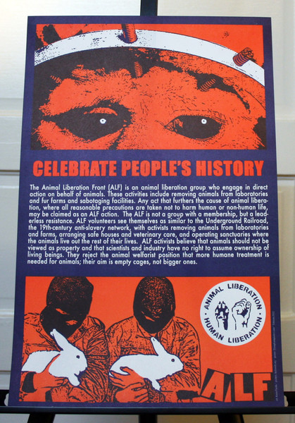 ALF Animal Liberation Front celebrate people's history justseeds poster