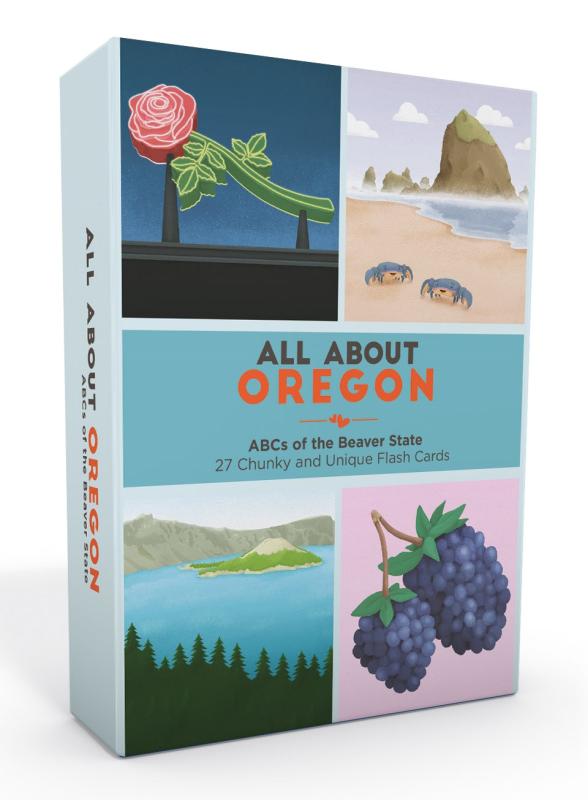 box with illustrations of various oregon scenes 