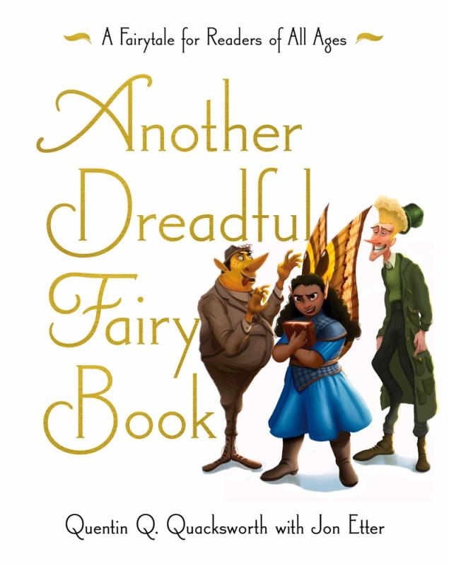 white cover with gold text and illustration of fairys 