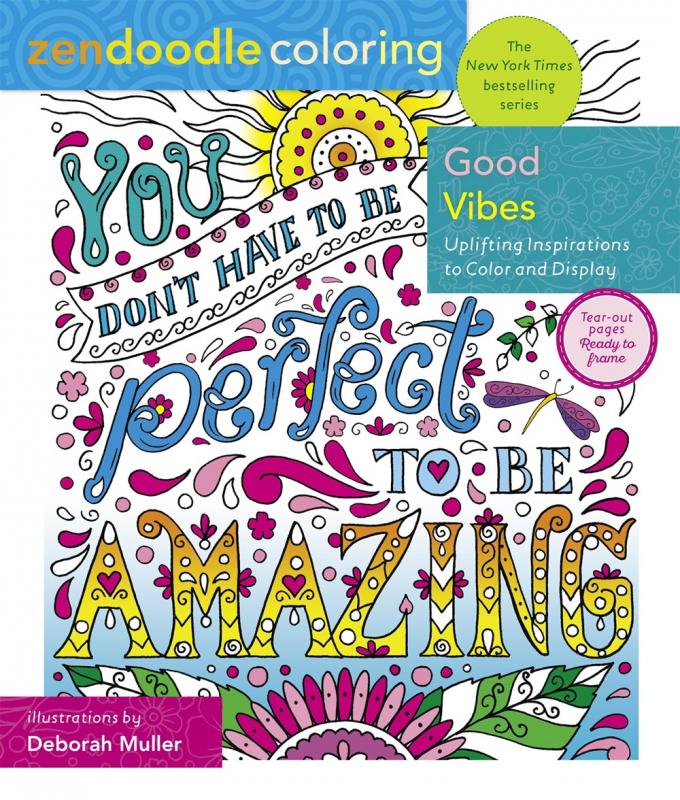 a colorful front cover with lots of little patterns and the words 'you don't have to be perfect to be amazing' in various fonts