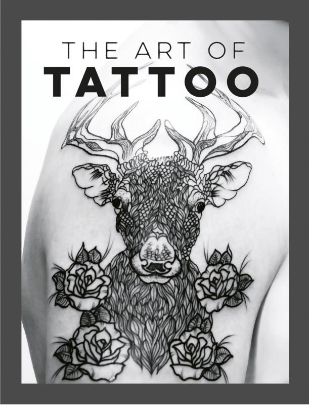 black and white close up of a tattoo on an arm