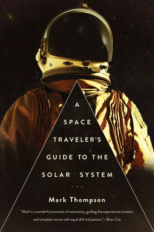 Black cover with a astronaut in space and the title in a large black triangle.