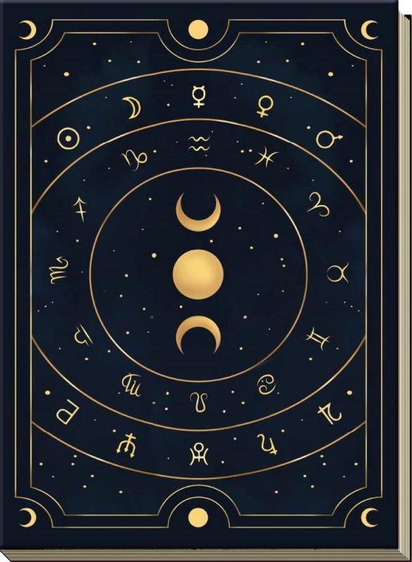 astral chart with some moon stages patterned design