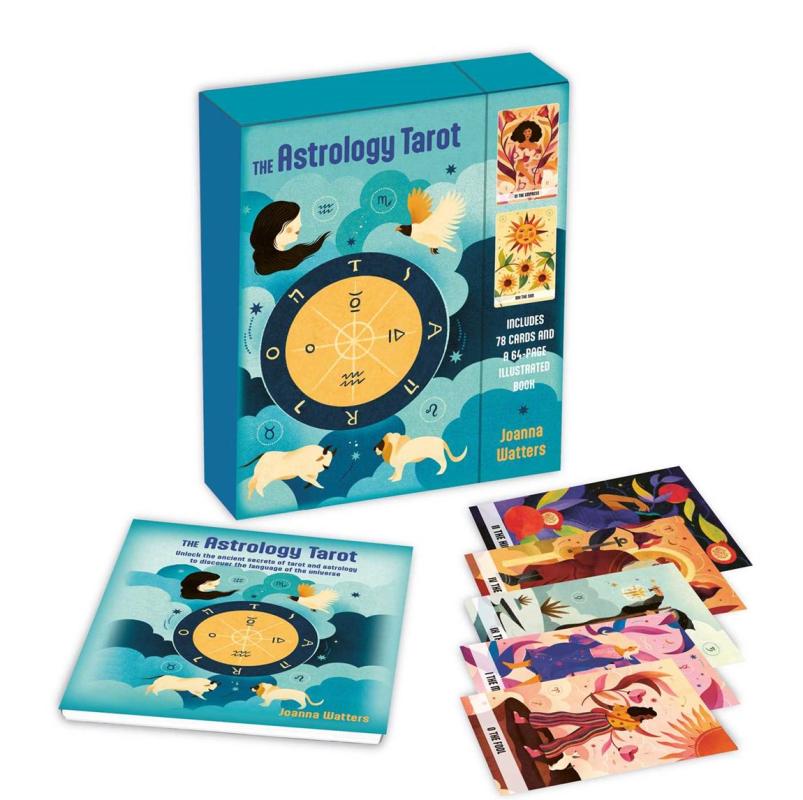 blue box set with colorful cards and booklet