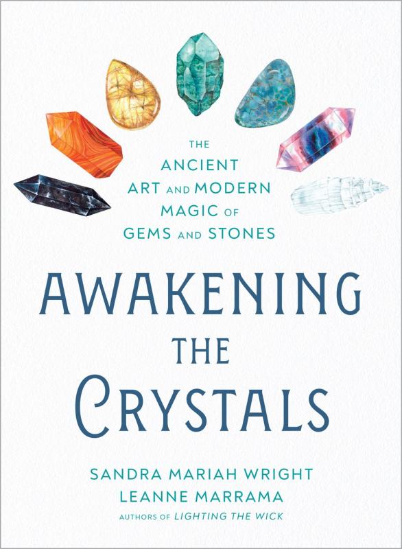 seven crystals arranged in a semi circle at the top of the cover