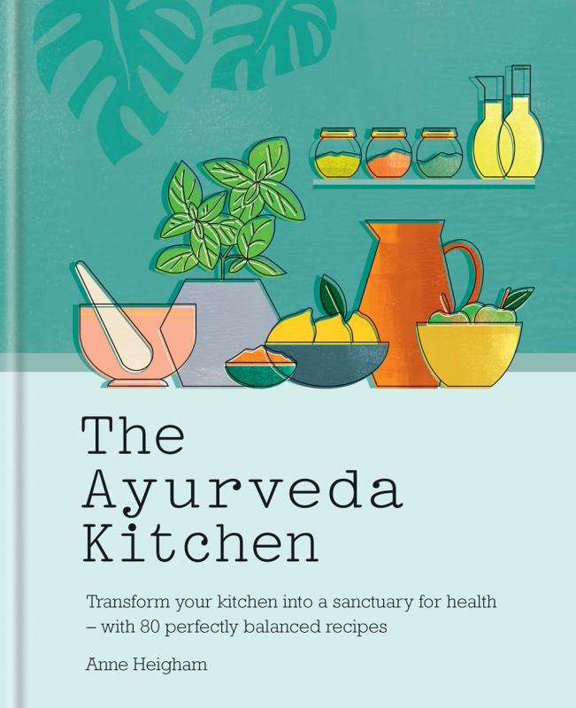 green cover with black text with illustration of jars and bowls with herbs