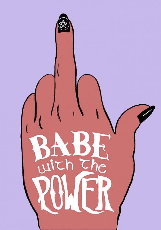 a hand with a raised middle finger and the title written on the back of it in white font