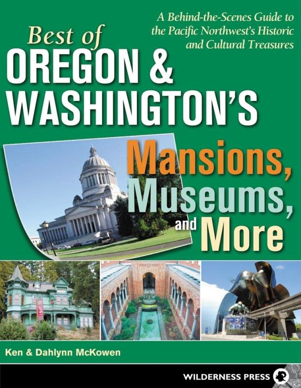 green cover with white orange and yellow text with collage of attractions
