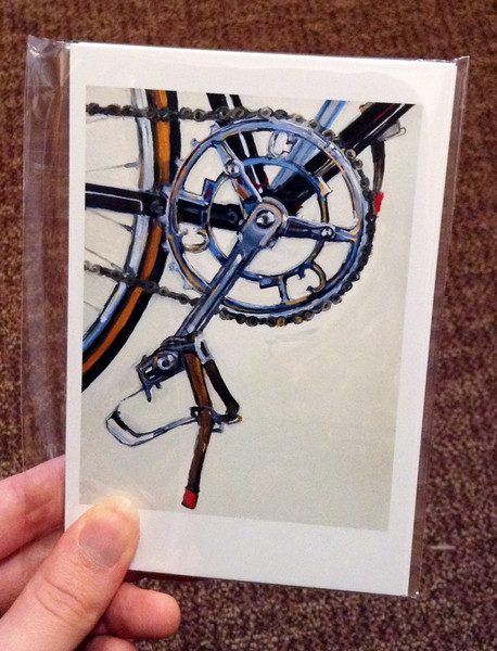 bicycle painting postcard set
