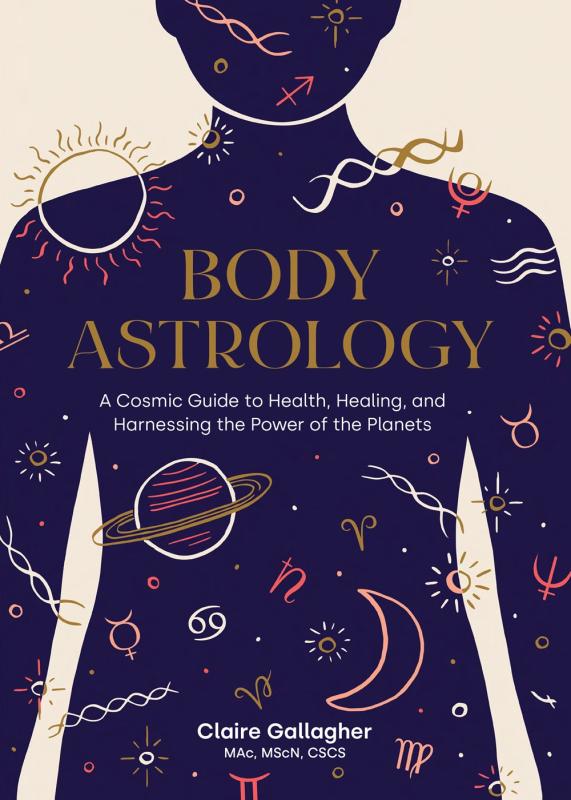 a silhouette of a body covered in astrological symbols