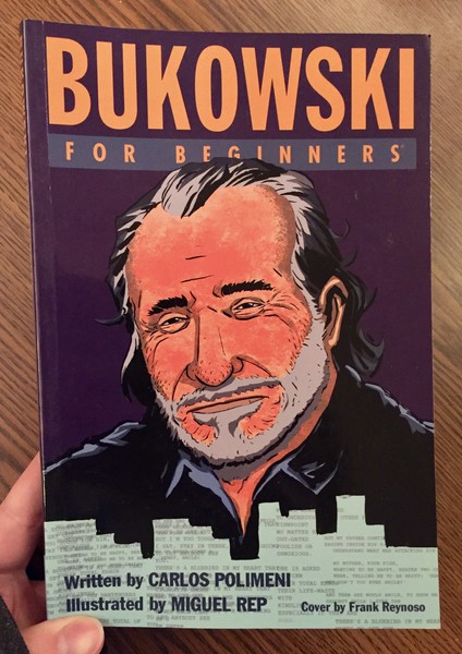 book cover depicting an illustration of Charles Bukowski's face