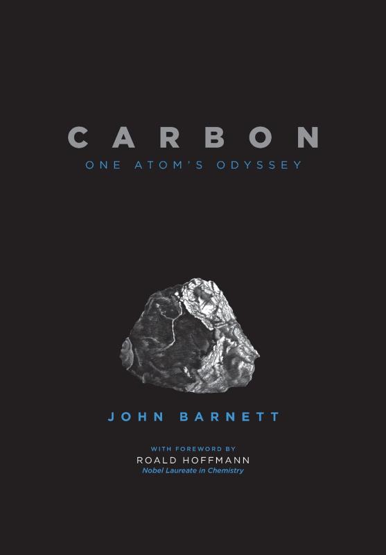 black cover with stone of carbon with white text