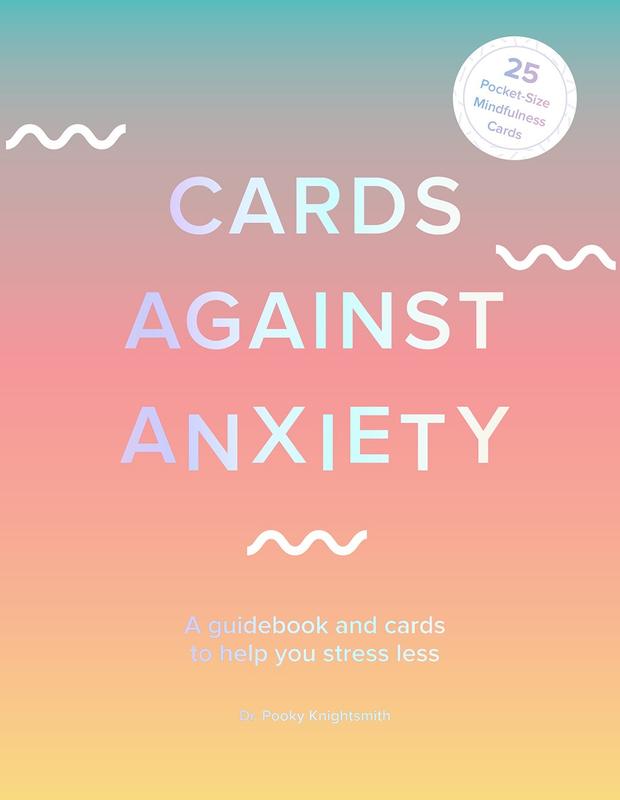 the title "Cards Against Anxiety" superimposed over calming pastel colors