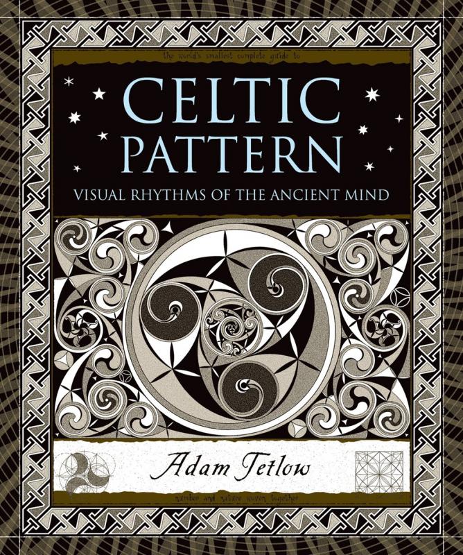 Detailed black and white Celtic patterns and knot work around title.