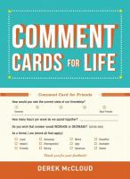 Comment Cards for Life