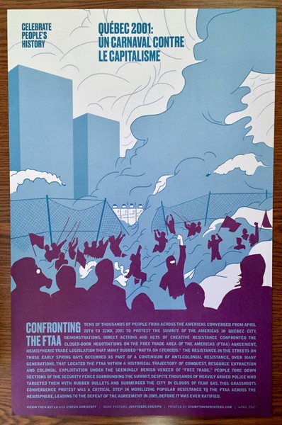 Québec 2001: Confronting The FTAA poster