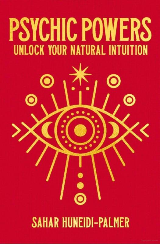 Red cover with gold text and a gold image of the psychic third eye symbol.