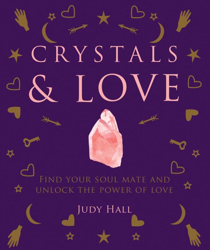 Purple cover with pink crystal and various occult icons.