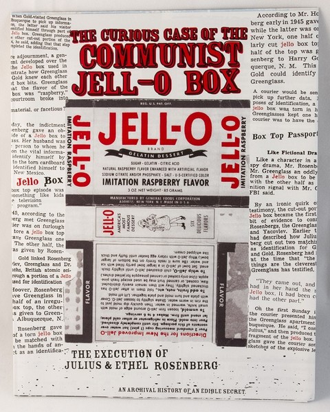 Zine cover with newspaper clippings and an old Jell-O box