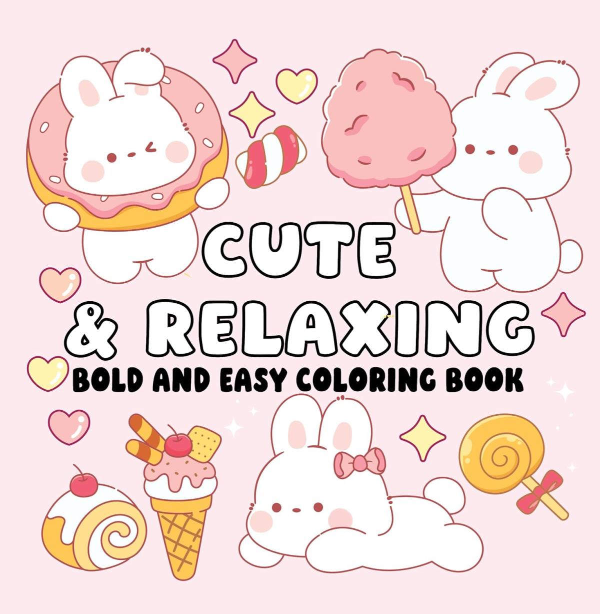 pink cover with bold white text and illustration of icecreams and white bunnies