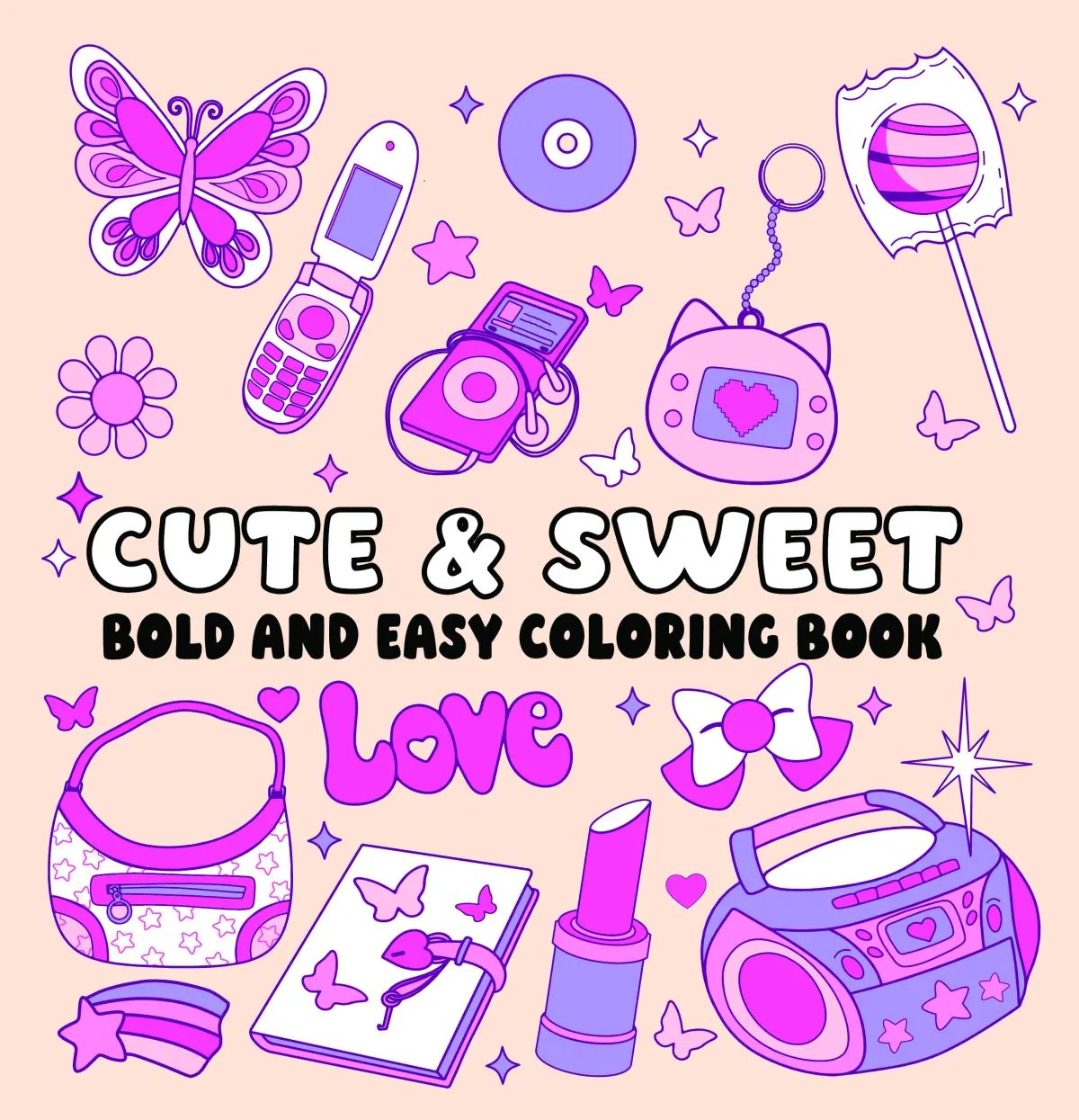 beige cover with bold white text and illustration of pink and purple pre-teen objects