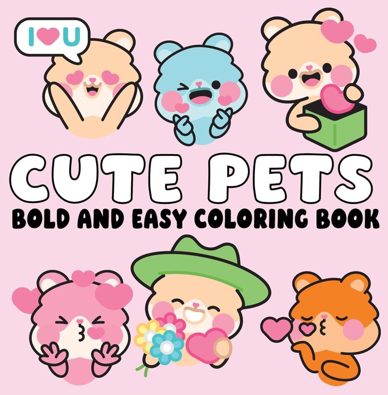 pink cover with 6 cute animal illustrations 