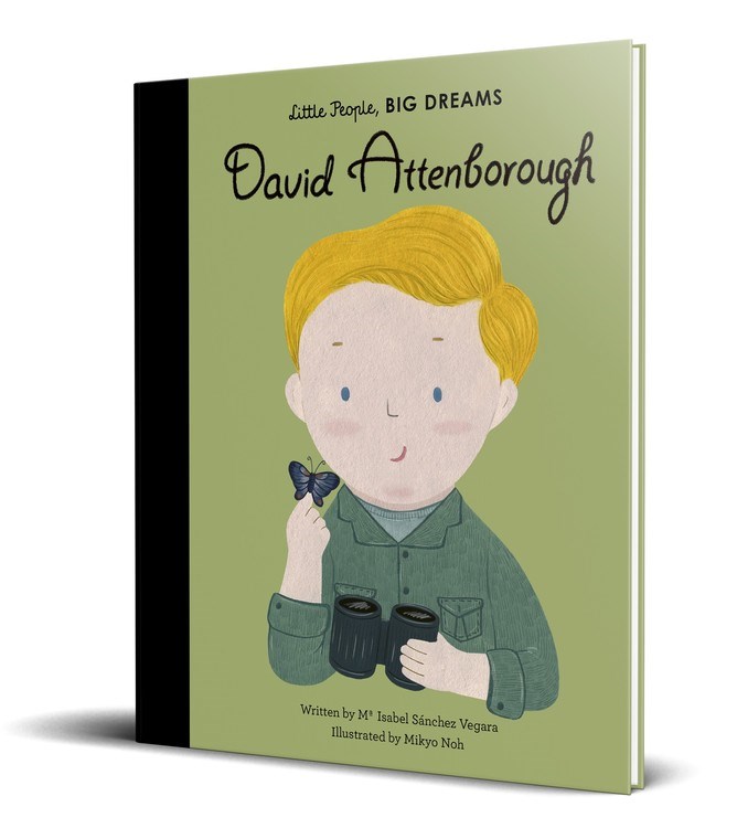 a young illustrated david attenborough