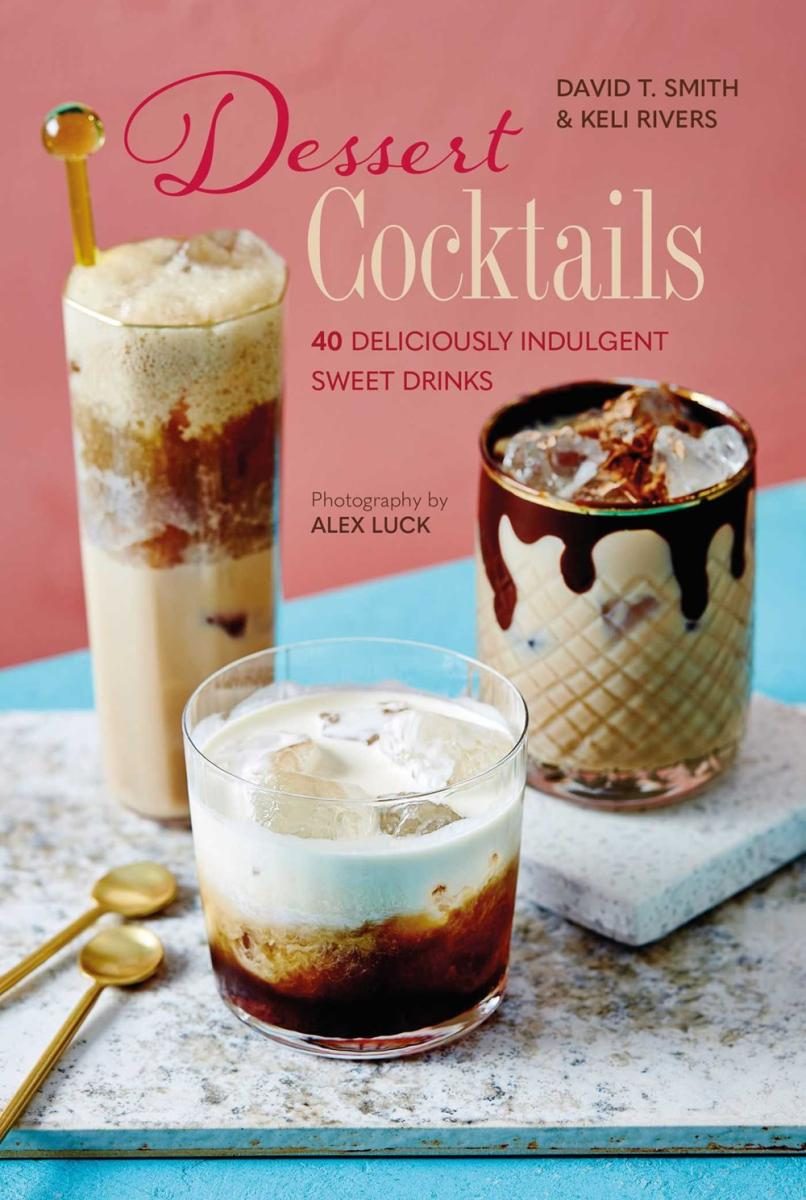 pink cover with display of 3 glasses full of desserts