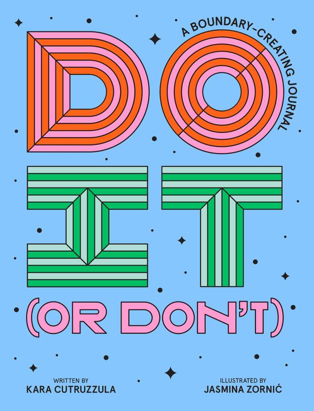 blue cover with bold red and green and pink text