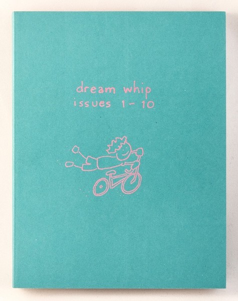 A blue book with a drawing of a kid riding a bike, but they're holding onto the handles and flying off the seat
