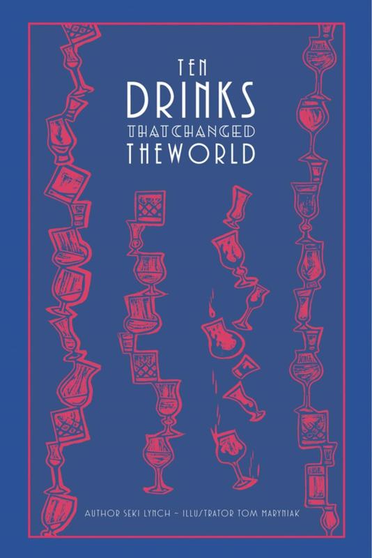 blue cover with stacks of pink glasses with white text