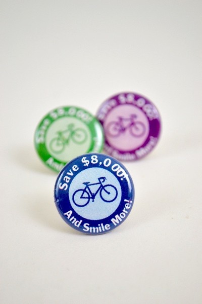 Button Save and Smile More with a Bike