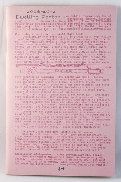 A pink zine covered in pink text