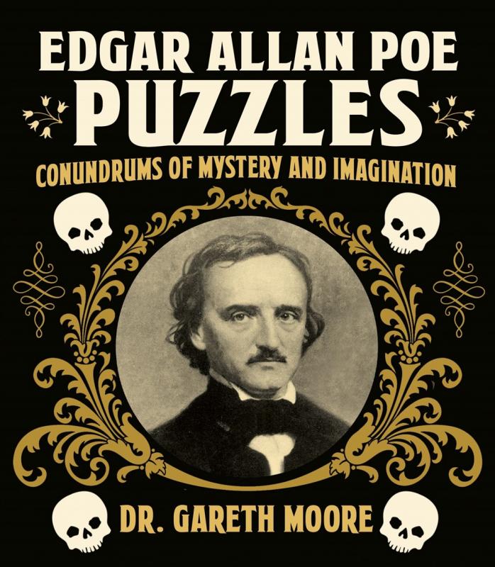 a portrait of Edgar Allan Poe in an ornate golden frame