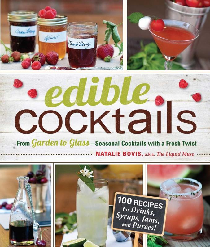 different photos in different panels on the cover with mason jars full of jam surrounded by fruit and cocktails in glasses