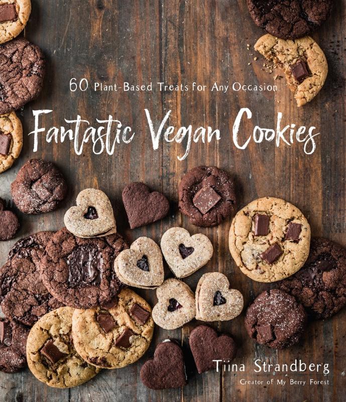 brown cover with various types of cookies and white text