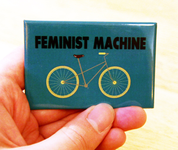 feminist machine bicycle magnet