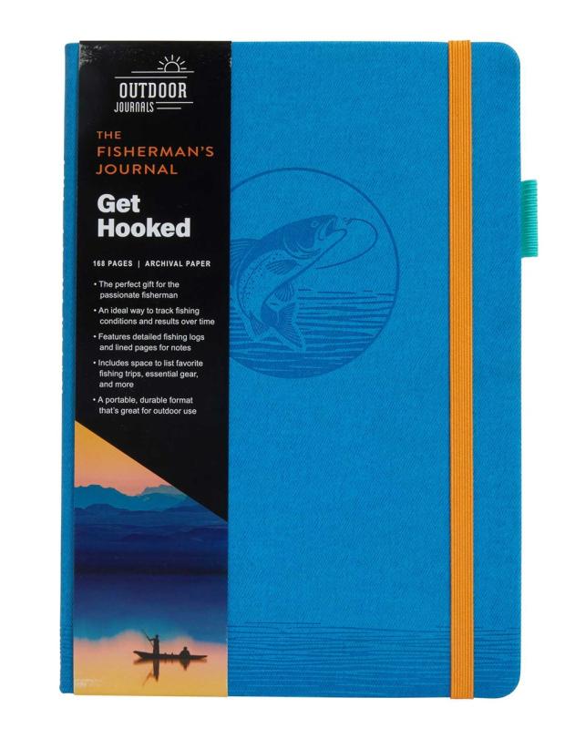 a bright blue journal with a yellow elastic closure