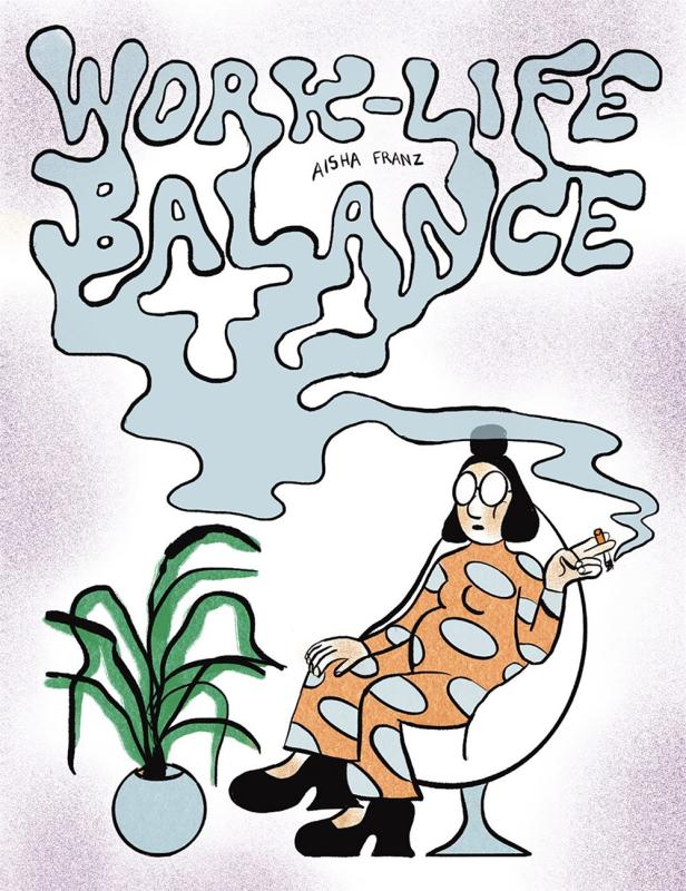 a cartoon image of a woman holding a cigarette, with the smoke spelling out the title