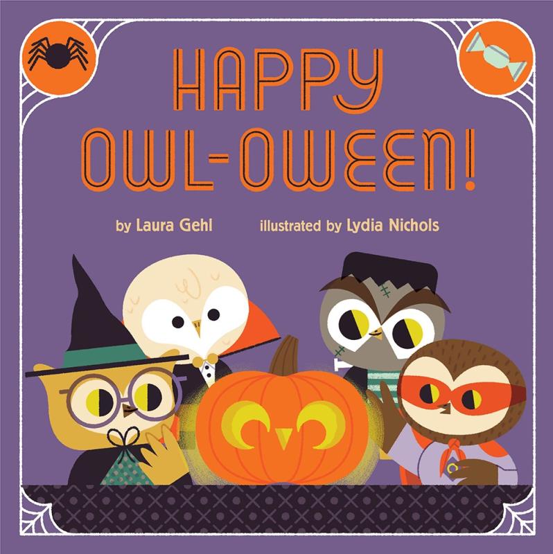 charming and bright illustrations of various owls in halloween costumes